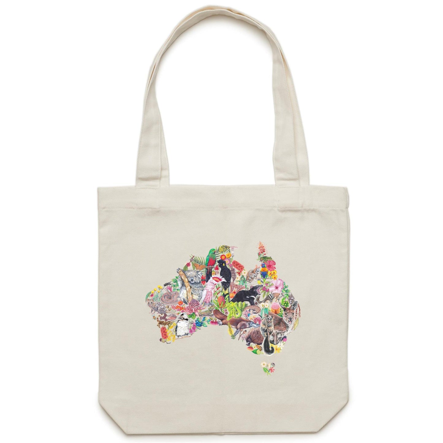 Australian Wildlife Map Canvas Tote Bag