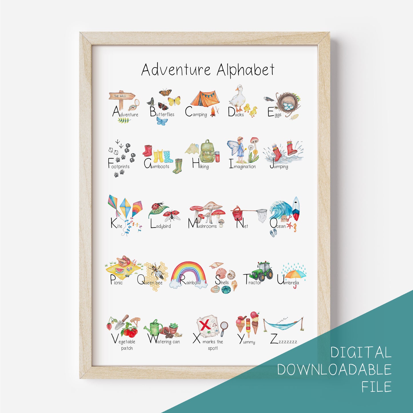 Adventure Alphabet Poster DIGITAL DOWNLOAD