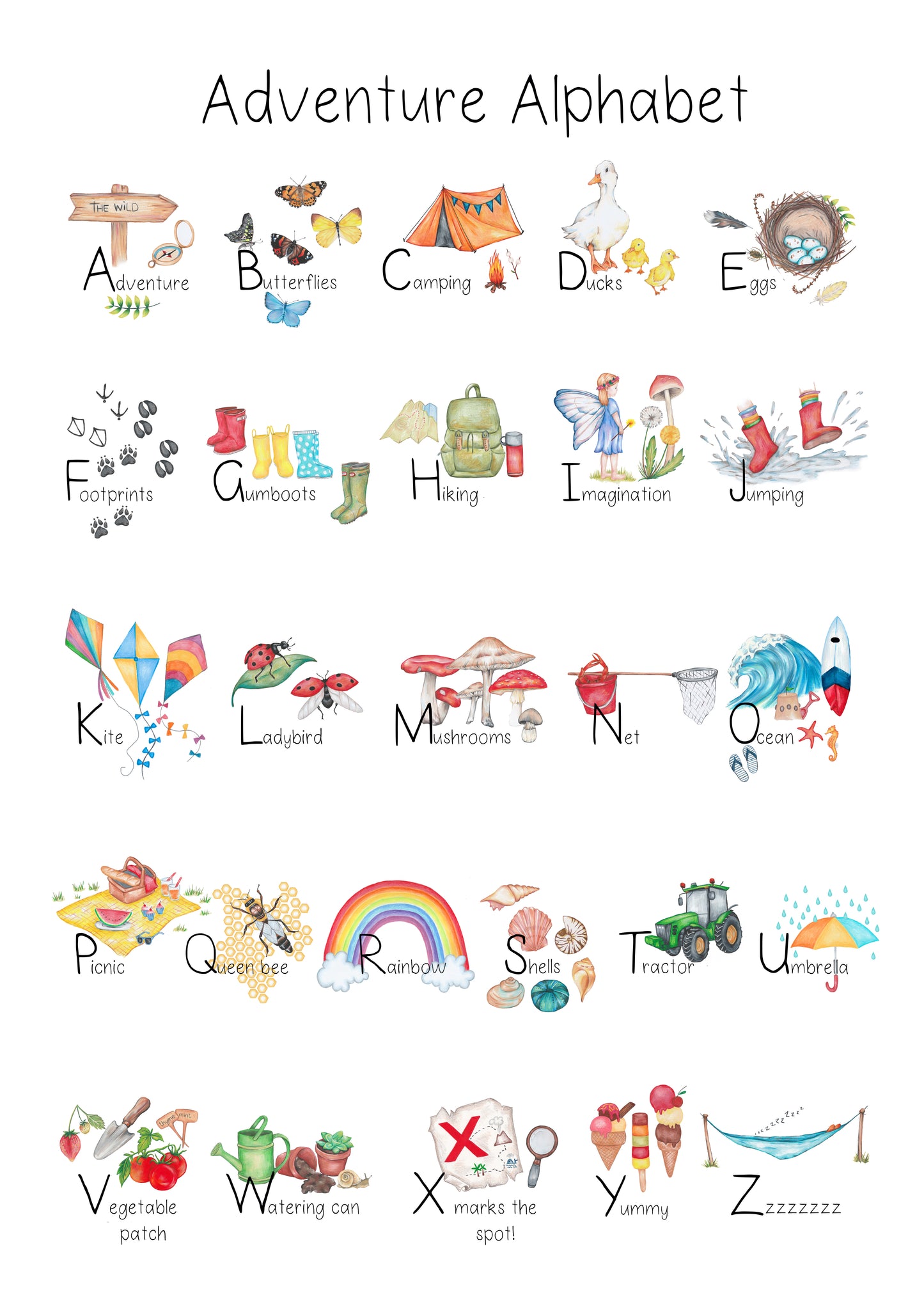 Adventure Alphabet Poster DIGITAL DOWNLOAD