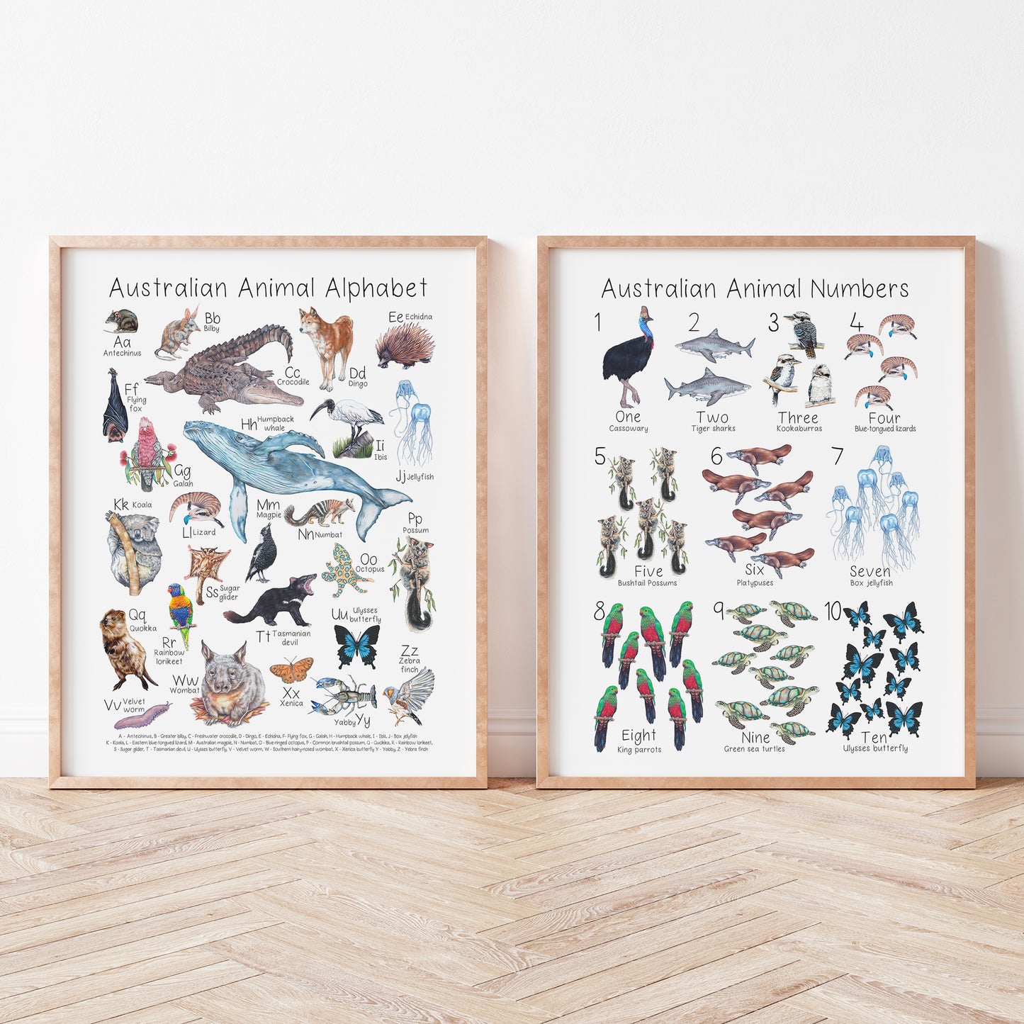 Australian Animal Numbers 1 - 10 A3 Print