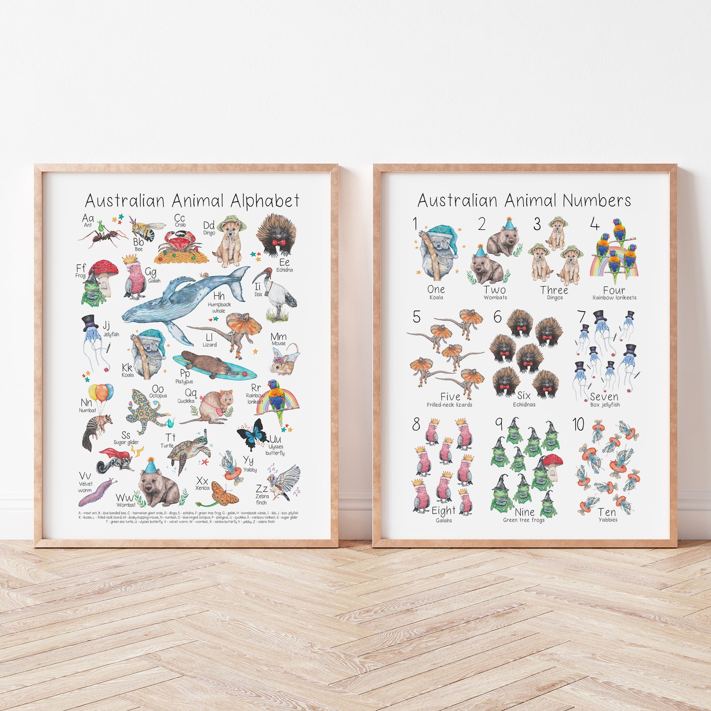Australian Animal Numbers 1 - 10 A3 Print