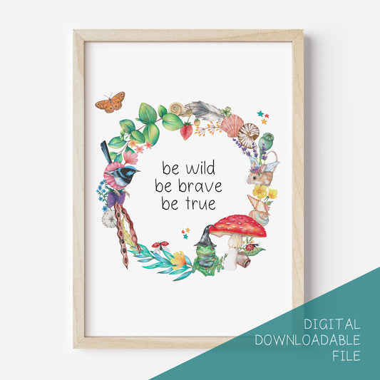 Be Wild Affirmation Wreath DIGITAL DOWNLOAD