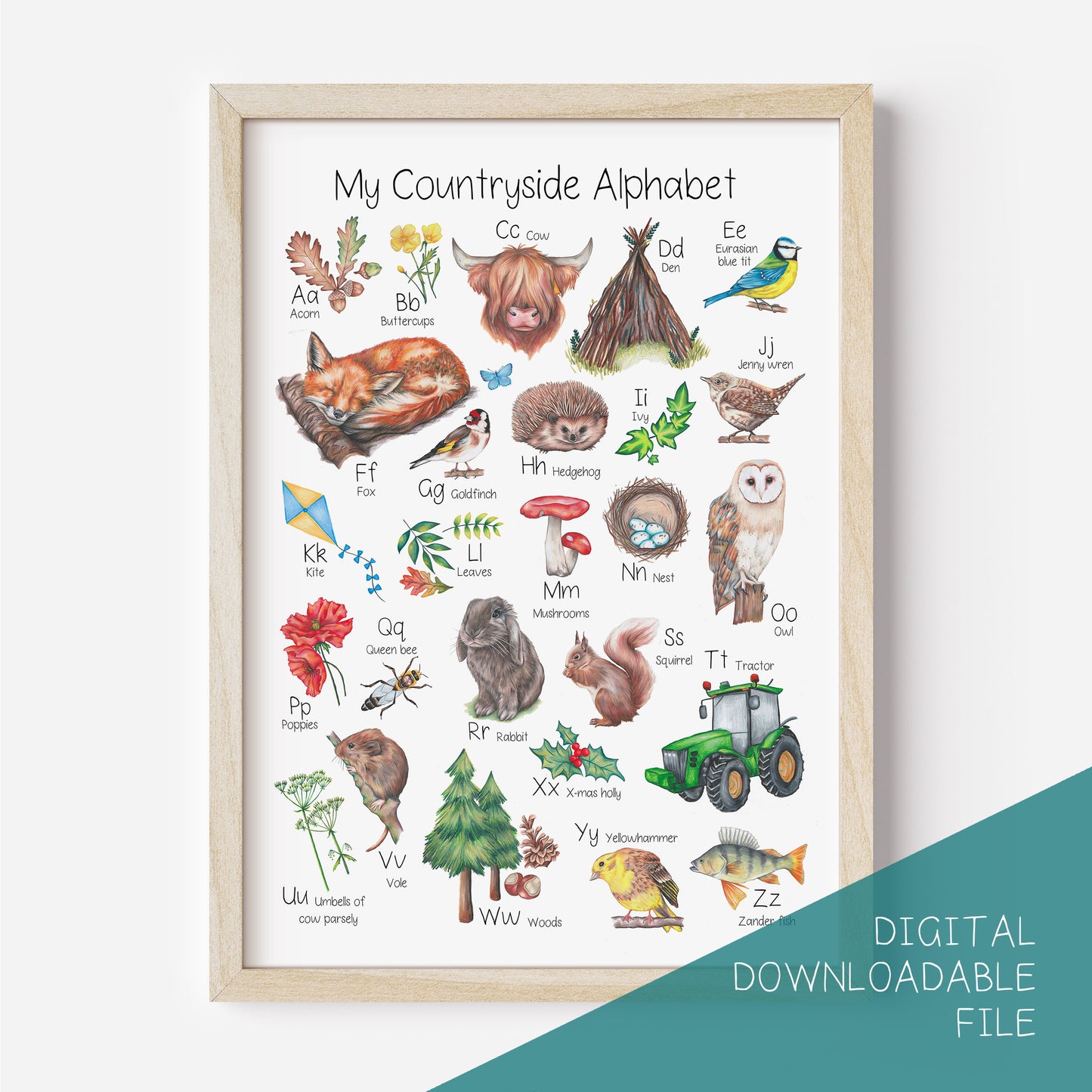 My Countryside Alphabet Poster DIGITAL DOWNLOAD