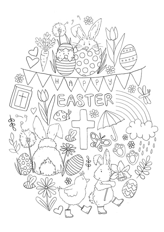 Easter Egg Colouring In Sheet A4