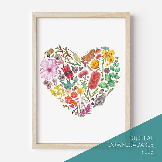 Australian Wildflower Heart DIGITAL DOWNLOAD