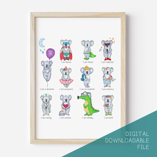 Koala Affirmation Poster DIGITAL DOWNLOAD