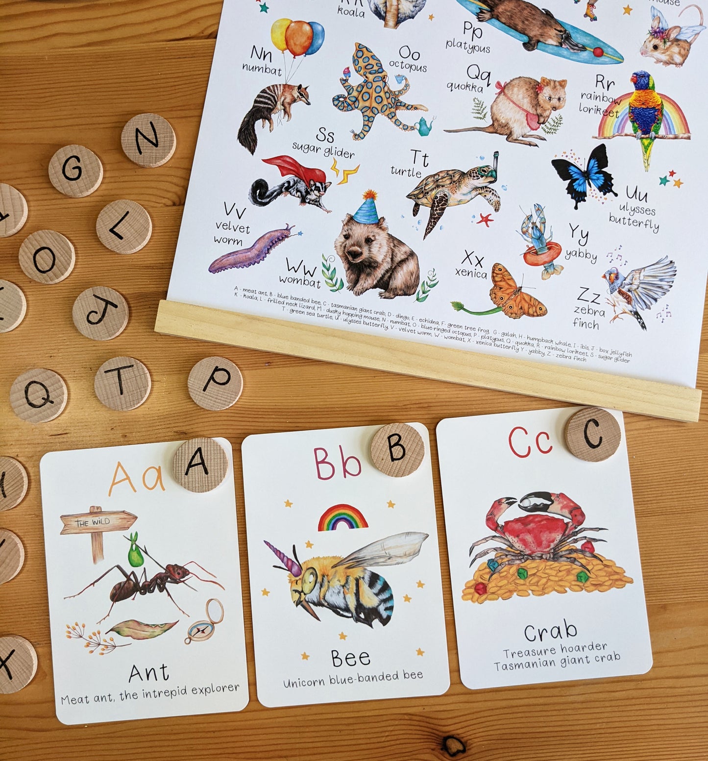 Australian Animal Alphabet Flash Cards DIGITAL DOWNLOAD