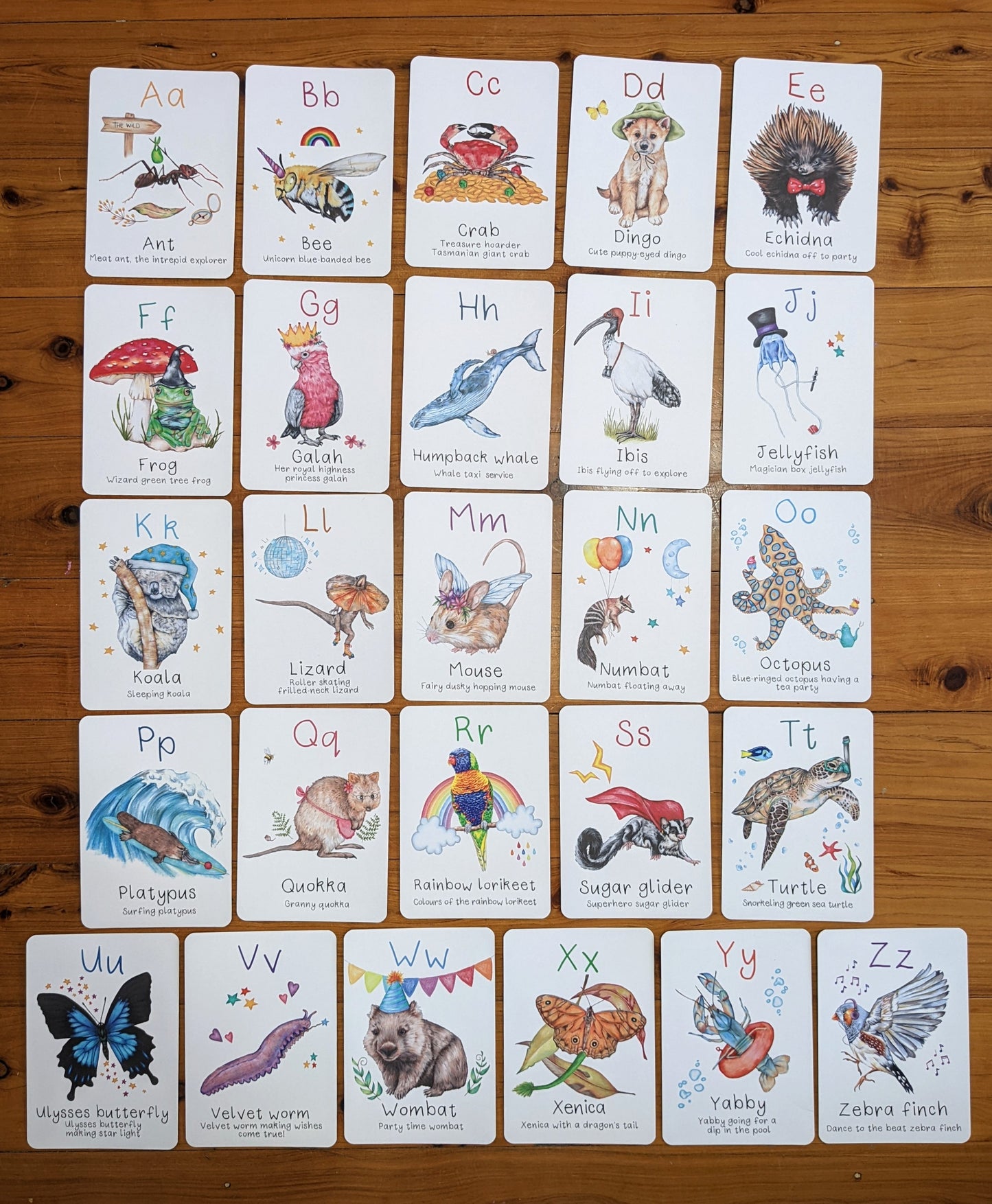 Australian Animal Alphabet Flash Cards DIGITAL DOWNLOAD