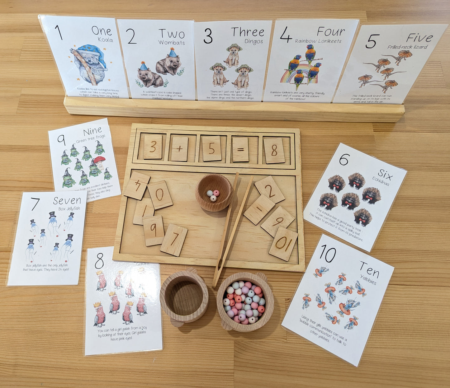 Australian Animal Number Flash Cards 1 - 10 DIGITAL DOWNLOAD