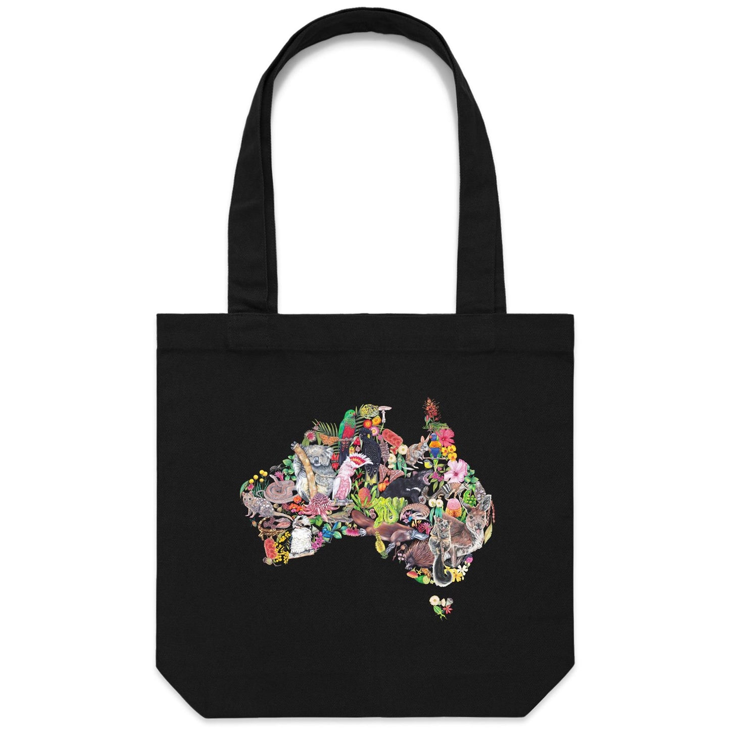Australian Wildlife Map Canvas Tote Bag