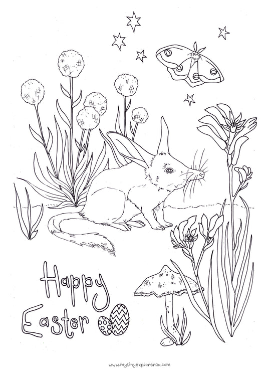 Easter Bilby Colouring In Sheet A4