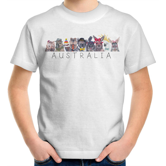 Australian Animal Line Up Kids Youth T-Shirt