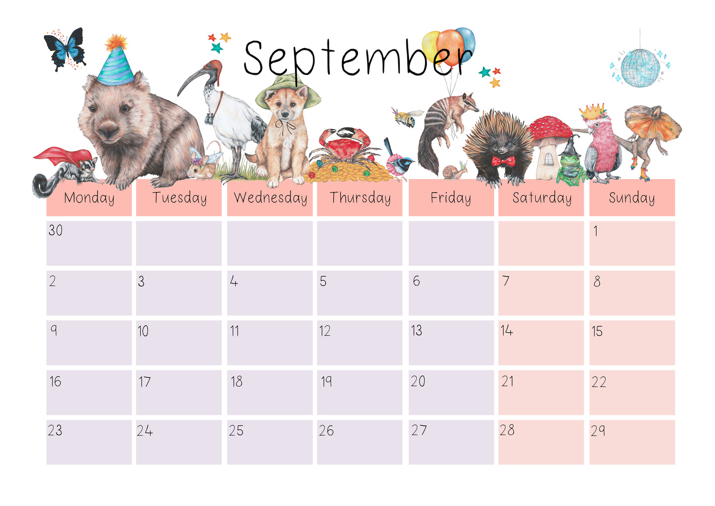 Kids Calendar July to December 2024 DIGITAL DOWNLOAD