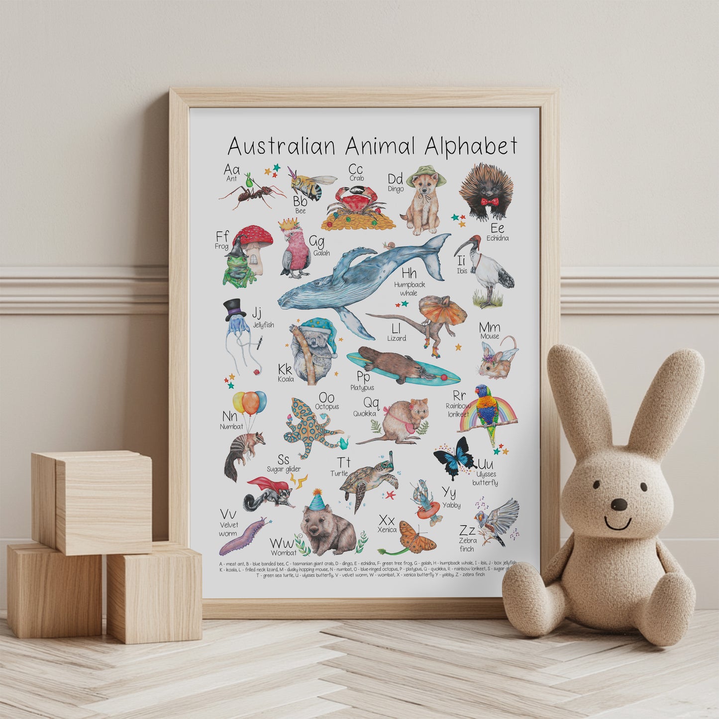 Australian Animal Alphabet A3 Print