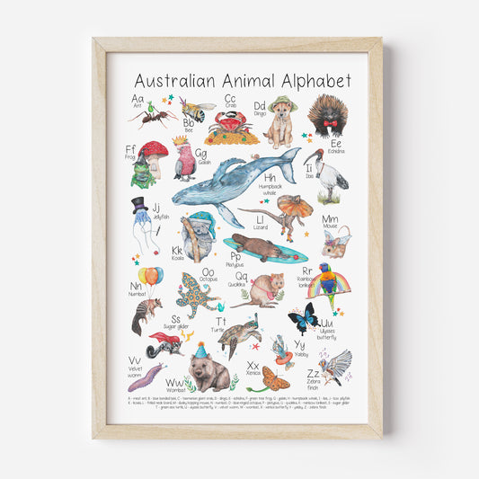 Australian Animal Alphabet Poster DIGITAL DOWNLOAD