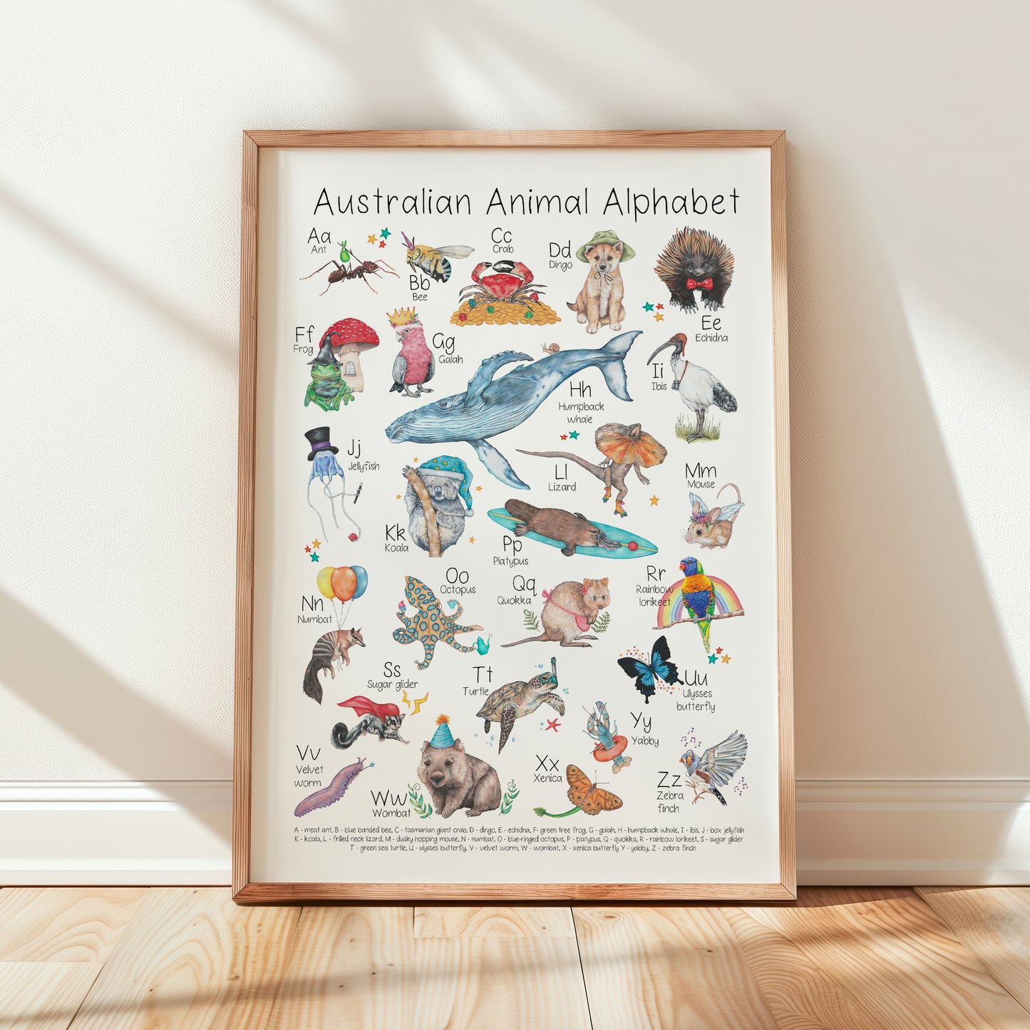 Australian Animal Alphabet A3 Print