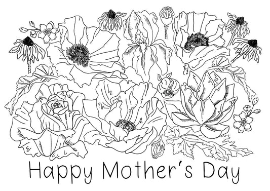 Mother's Day Colouring In Card A5 & A6