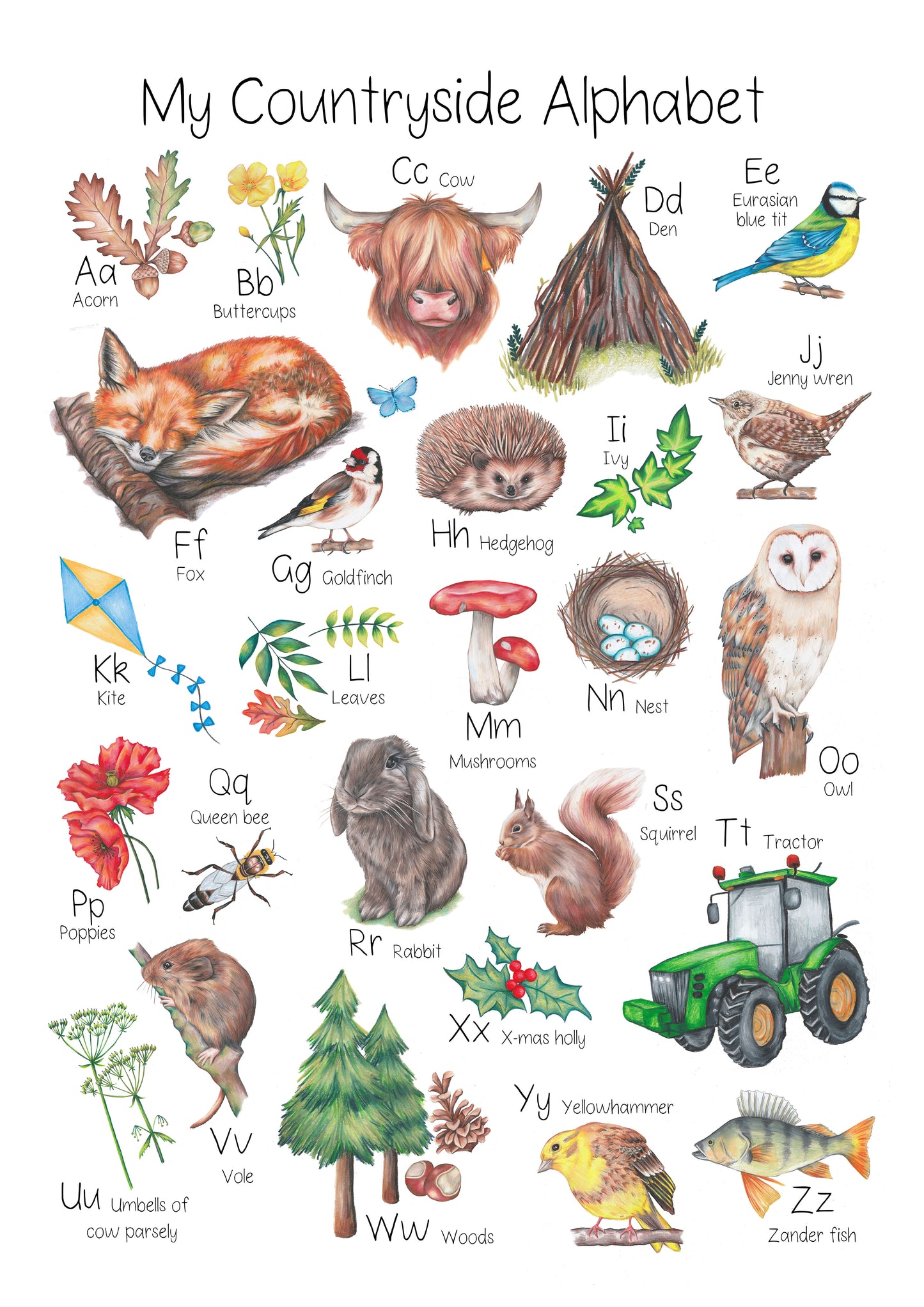 My Countryside Alphabet Poster DIGITAL DOWNLOAD