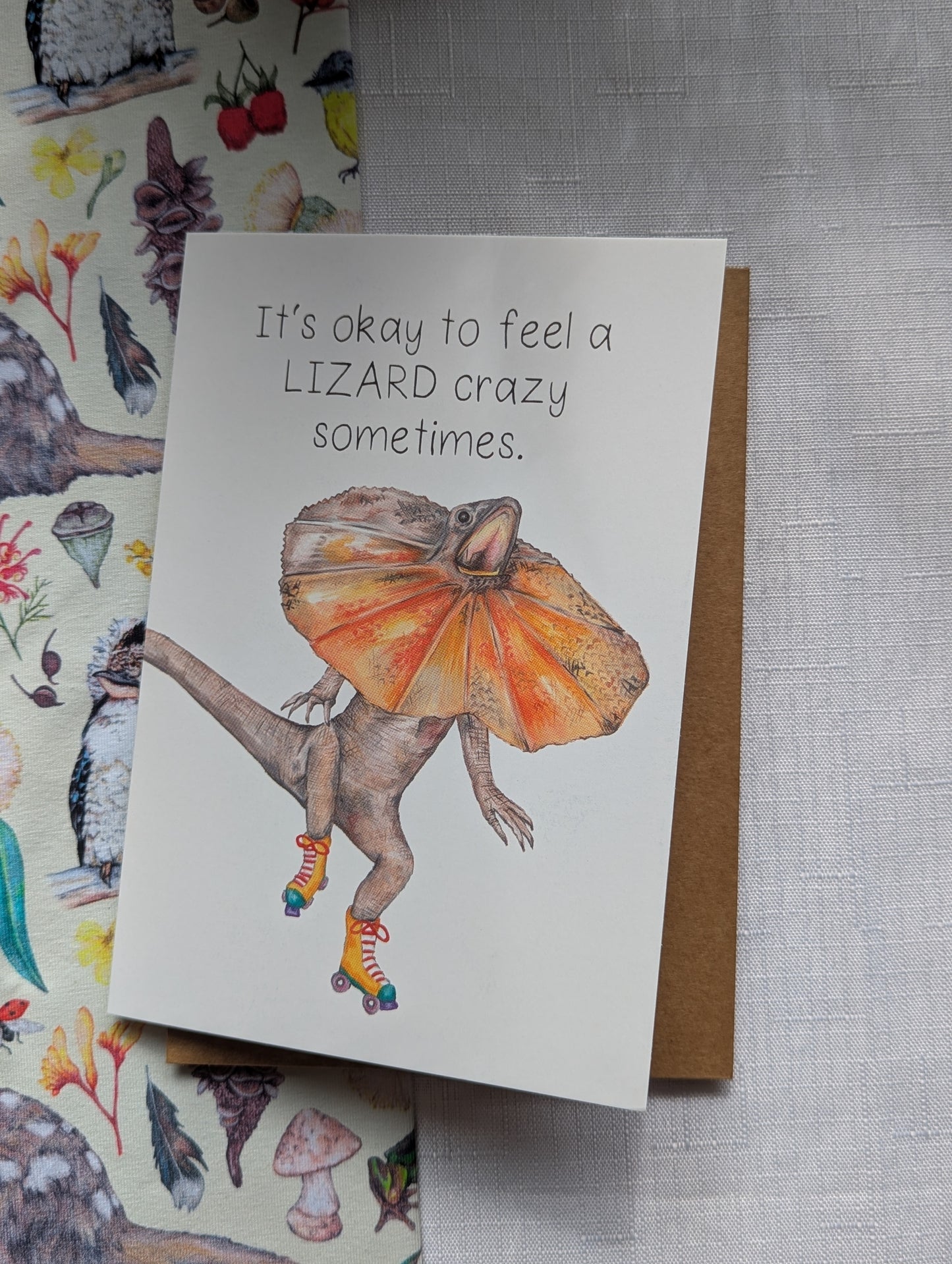 Frilled-Neck Lizard Greetings Card