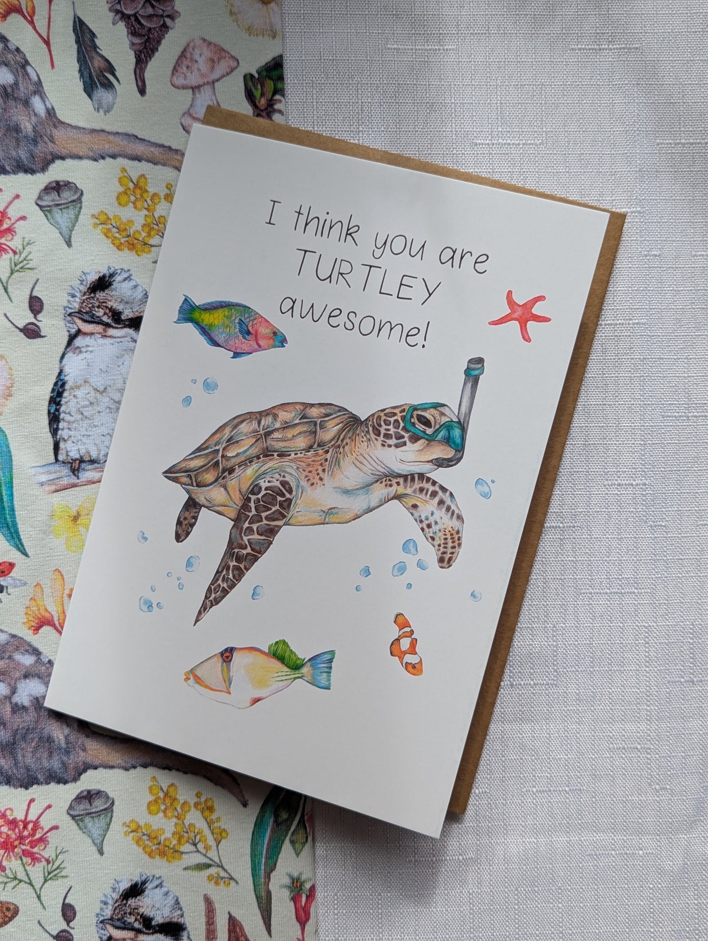 Green Sea Turtle Greetings Card