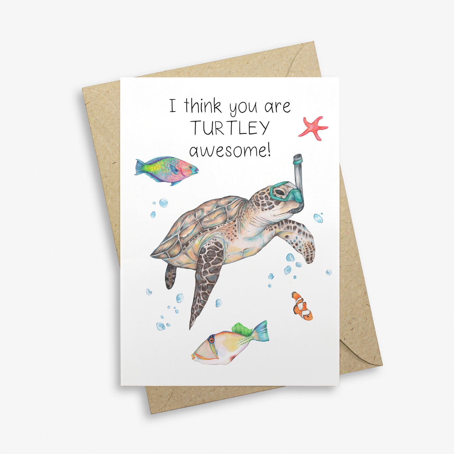 Green Sea Turtle Greetings Card